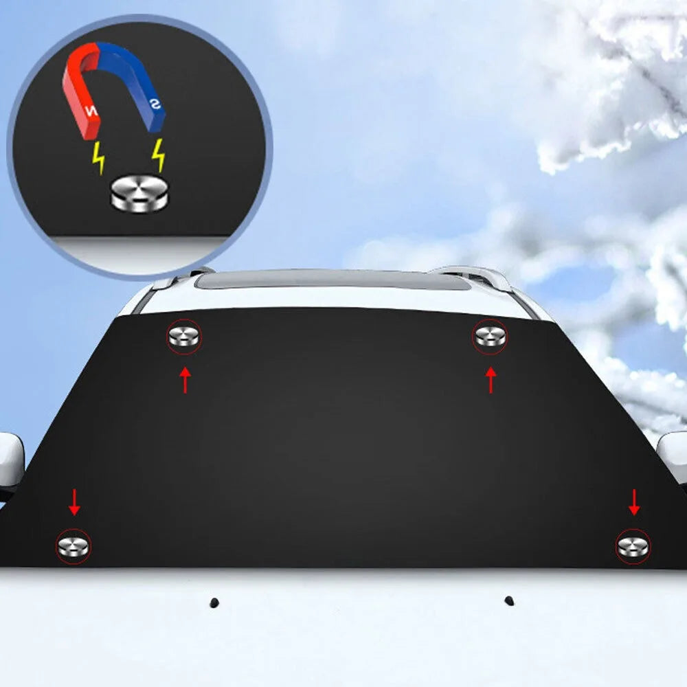 4 Seasons - Car Magnetic Snow Shield Winter Front Windshield Cover Anti-frost Sun Protection Half Car Cover Insulated sunshade