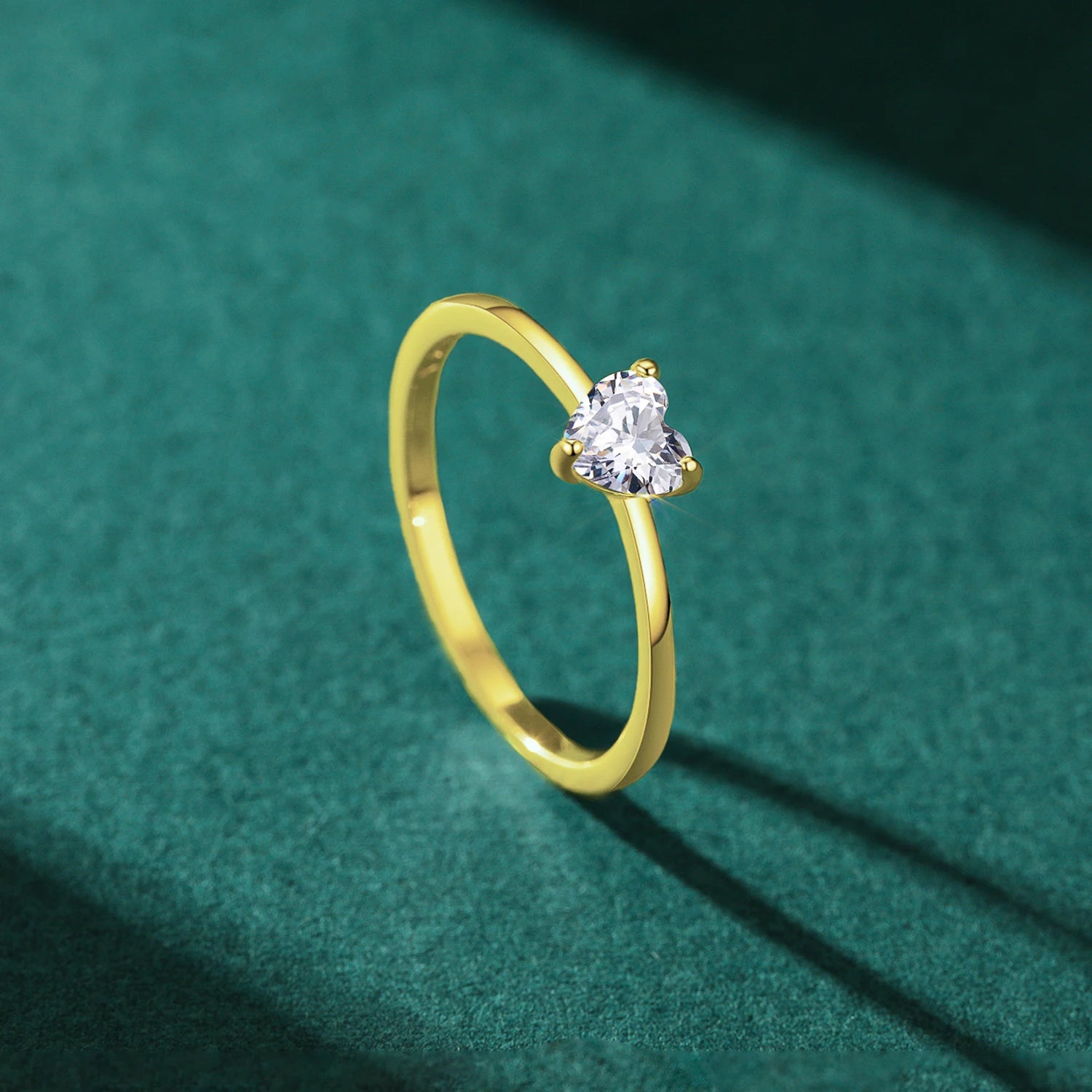 Modian Authentic 925 Sterling Silver Simple Love Heart AAAAA Zirconia Sparkling Finger Ring For Women Female Wedding Jewelry