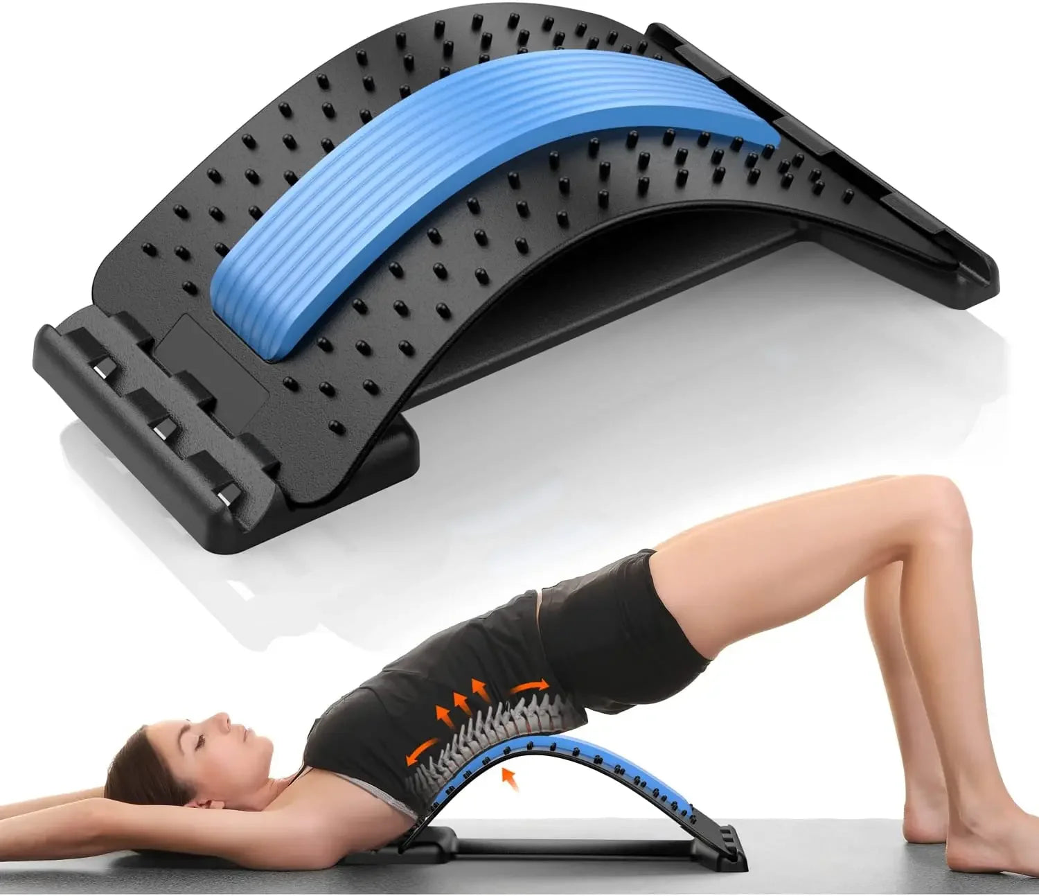 Back Stretcher Multi-Level Adjustable Massager Waist Neck Fitness Lumbar Cervical Spine Cervical Spine Support Massager