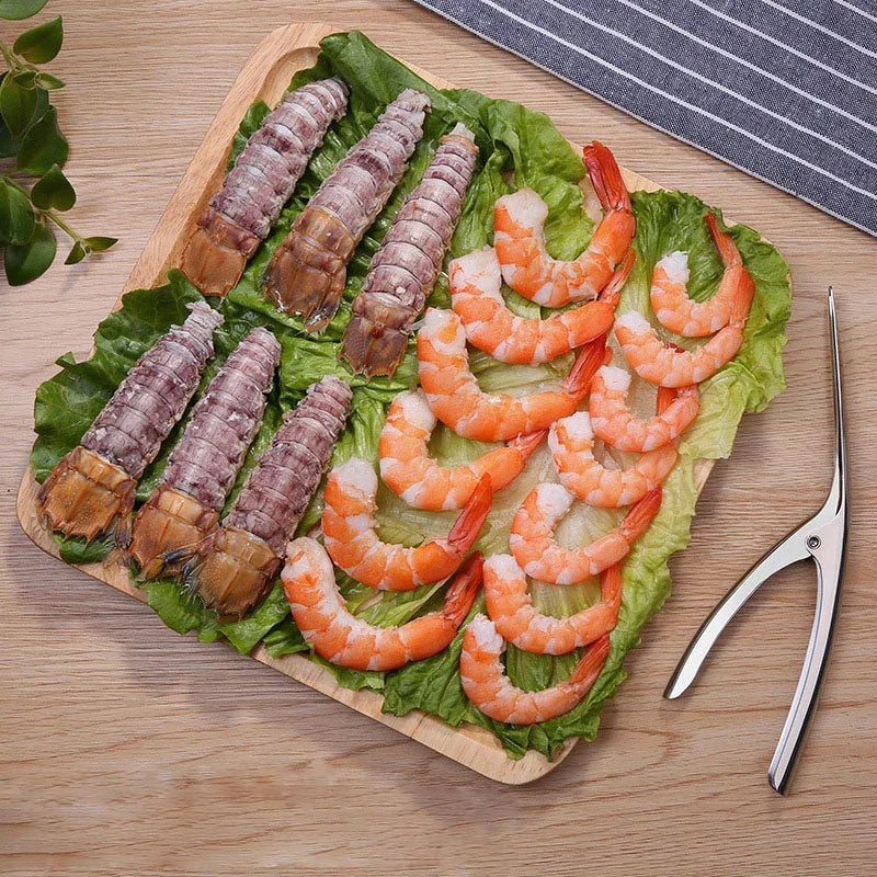 Shrimp Peeler Stainless Steel Seafood Cooking Tool Crayfish Peeler Pliers Quick Shelling and Peeling Tool