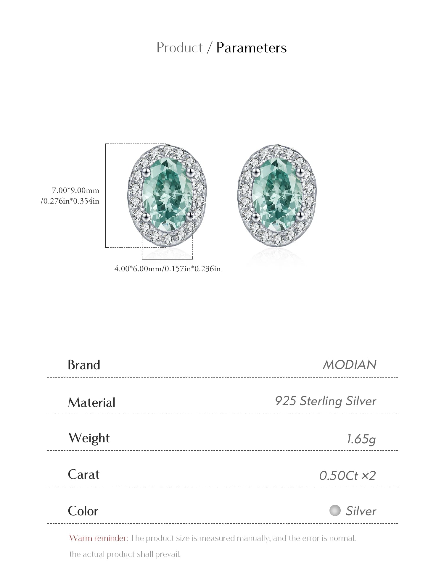MODIAN 1CT D Color Green Moissanite Halo Earrings 925 Sterling Silver Elegant Oval Stud Earrings For Women Party Fine Jewelry