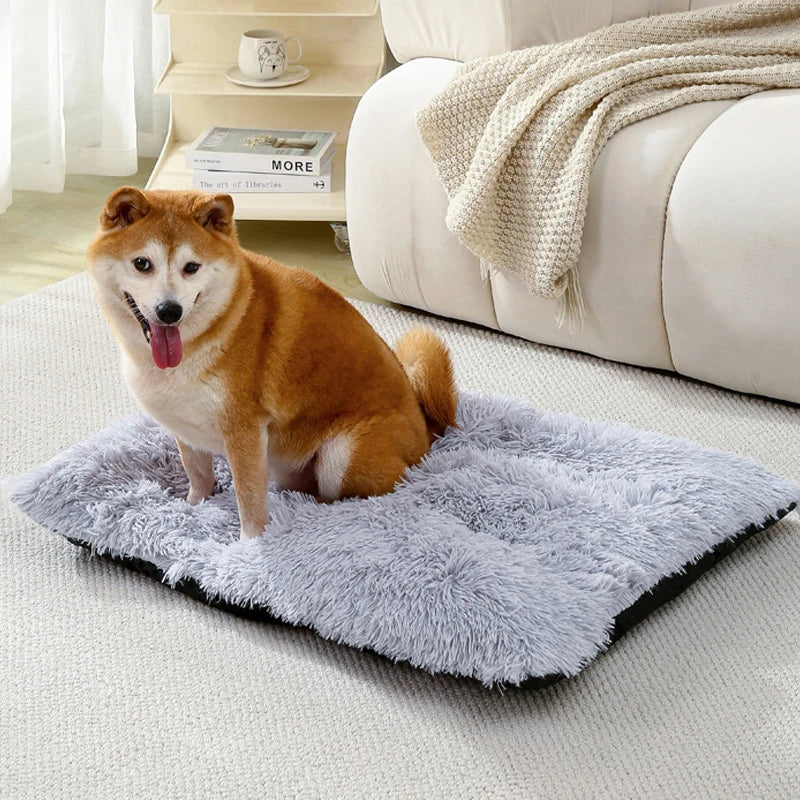Plush Warm Dogs Sleeping Bed Mat Soft Fleece Pet Blanket Mat  Detachable Cat Puppy Mat Cushion for Small Medium Large Dogs Bed
