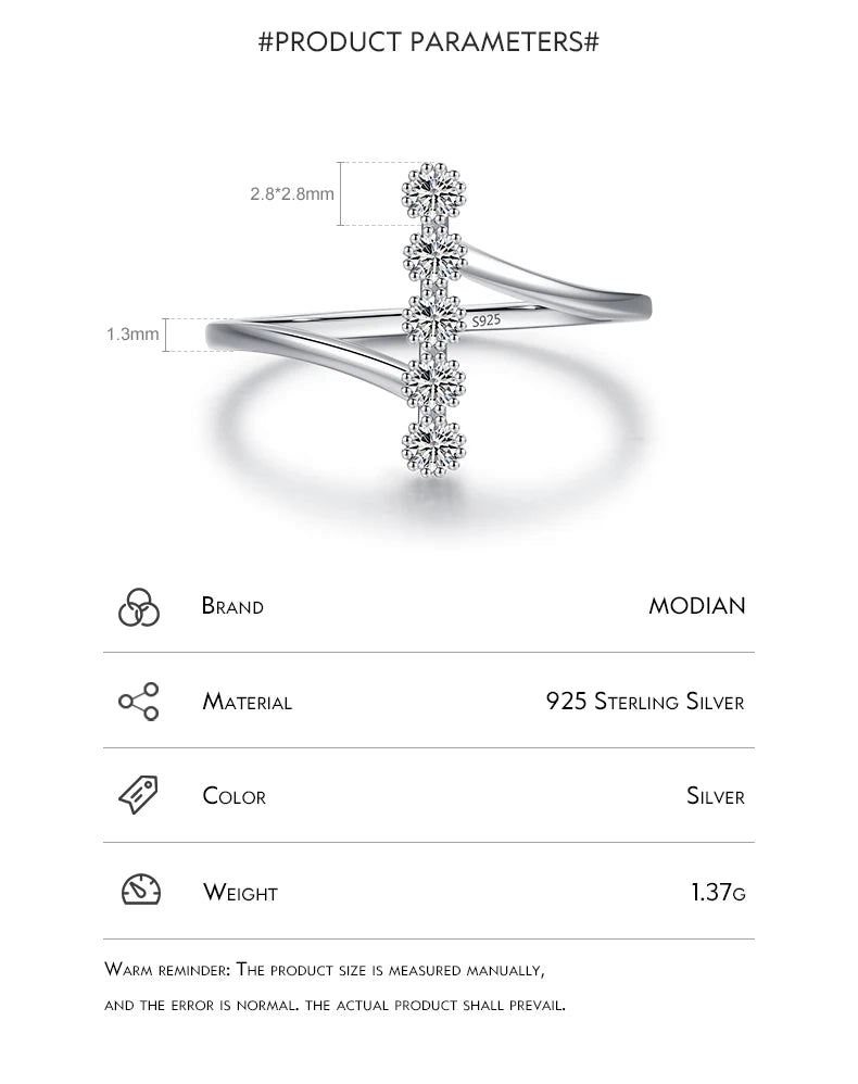 MODIAN Authentic 925 Sterling Silver Fashion Delicate Finger Rings For Women Wedding Engagement Fine Jewelry Anel Accessories