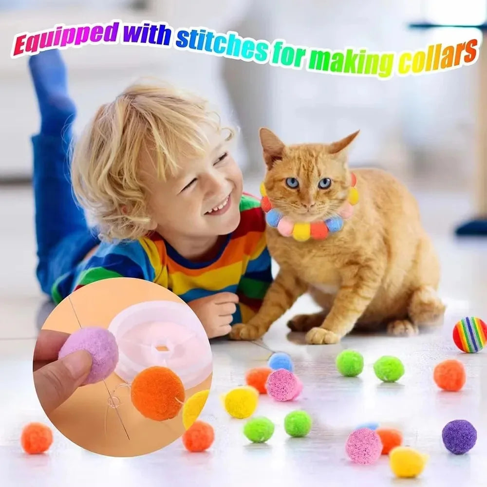 Cat Toys Interactive Launch Training Toy for Pet Kitten Creative Mini Shooting Gun Games Stretch Plush Ball Toys Pet Supplies