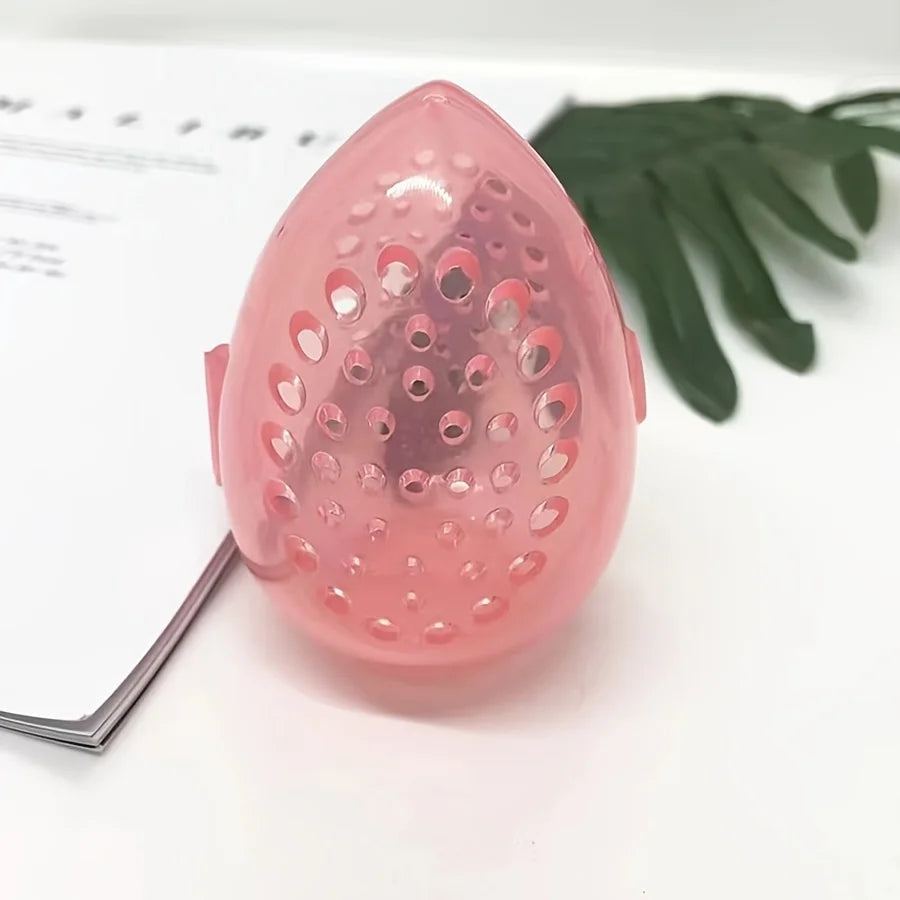 Makeup Sponge Storage Case Makeup Sponge Puff Holder Stand Empty Cosmetic Egg Shaped Rack Transparent Puffs Drying Box