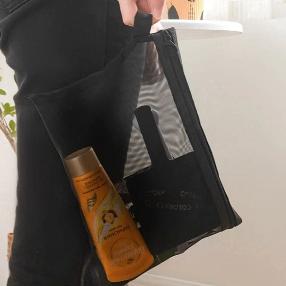 Fashion Large Capacity Mesh Cosmetic Bag Square Bag Zipper Bag Makeup Bag Pencil Cases Wash Pouch Cosmetic Cases Ladies