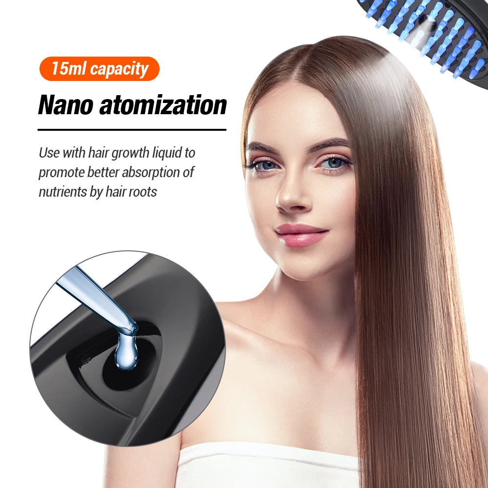 Scalp Massager Comb for Spray Hair Growth Phototherapy Hair Regrowth Brush Anti Hair Loss Head Care Electric Massage Comb Brush