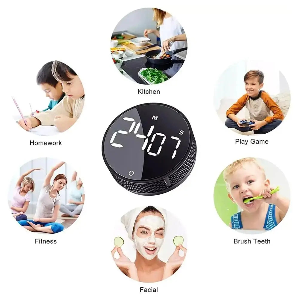 Large LED Display Magnetic Kitchen Timer Manual Operation Countdown Function Digital Timer Magnetic Base Countup Function