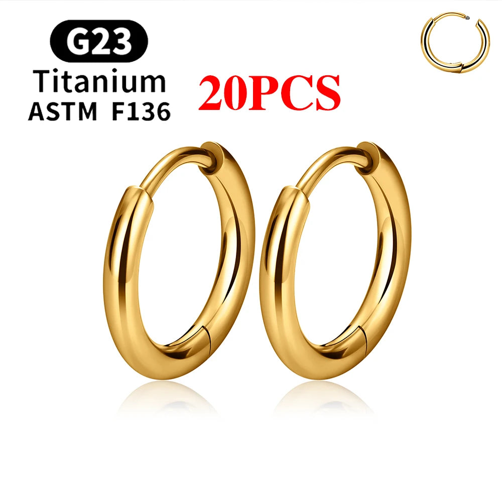 G23 Titanium Earring Hoop CZ Hinged Segment Round Ear Ring for Women Ear Tragus Cartilage Helix Daith Piercing Jewelry