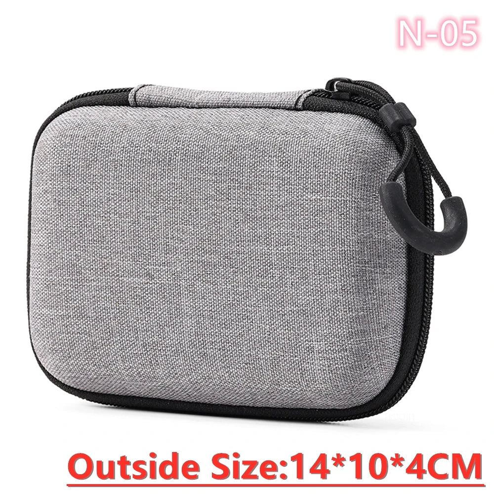 Portable Data Cable Organizer Bag Small EVA Oval Earphone Storage Bags Hard Shell Waterproof Cases Charger U Disk Zipper Pouch