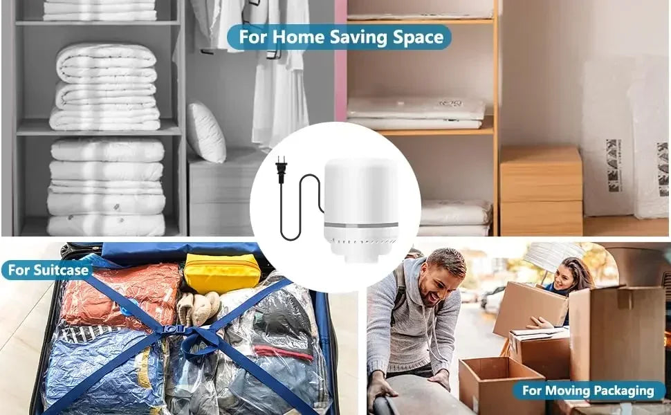 Electric Pump for Vacuum Bags, Compression Bag Pump for Vacuuming Clothing, Quilts, Portable Storage Bag Pump