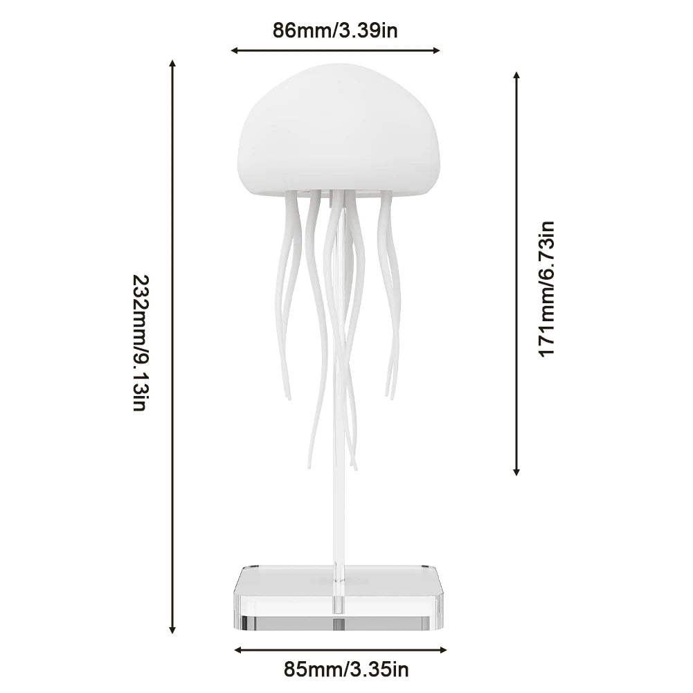 Gradient Voice Control Jellyfish Night Light RGB Cute Jellyfish Bedside Lamp Type-C Charging LED Night Lamp