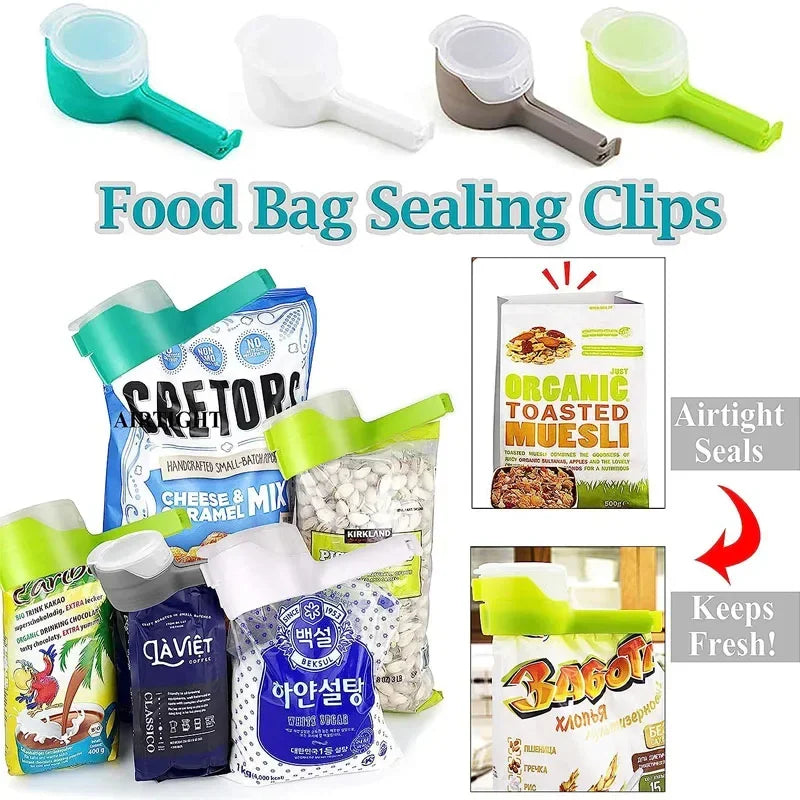 Split Mouth Closure Clip for Octopus Bean Food Bags with Pour Out Spout, Easily Split Oats Kitchen Tools  Bag Sealer  Storage