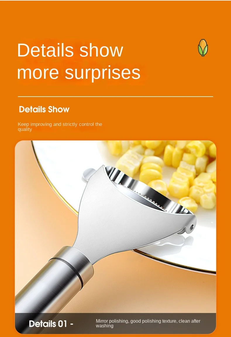 Stainless Steel Corn Peeler Scraper Serrated Corn Cob Stripper Tool Cob Shaver Planer Thresher Cutter Kitchen Vegetable Gadgets