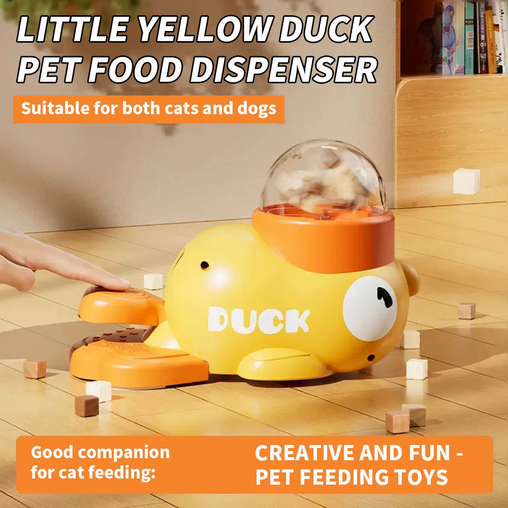 Little Yellow Duck Leakage Pet Toy - Cat Feeding Toy - Self Entertaining And Relaxing Cat Toy - Pet Snacks Freeze-dried Launcher