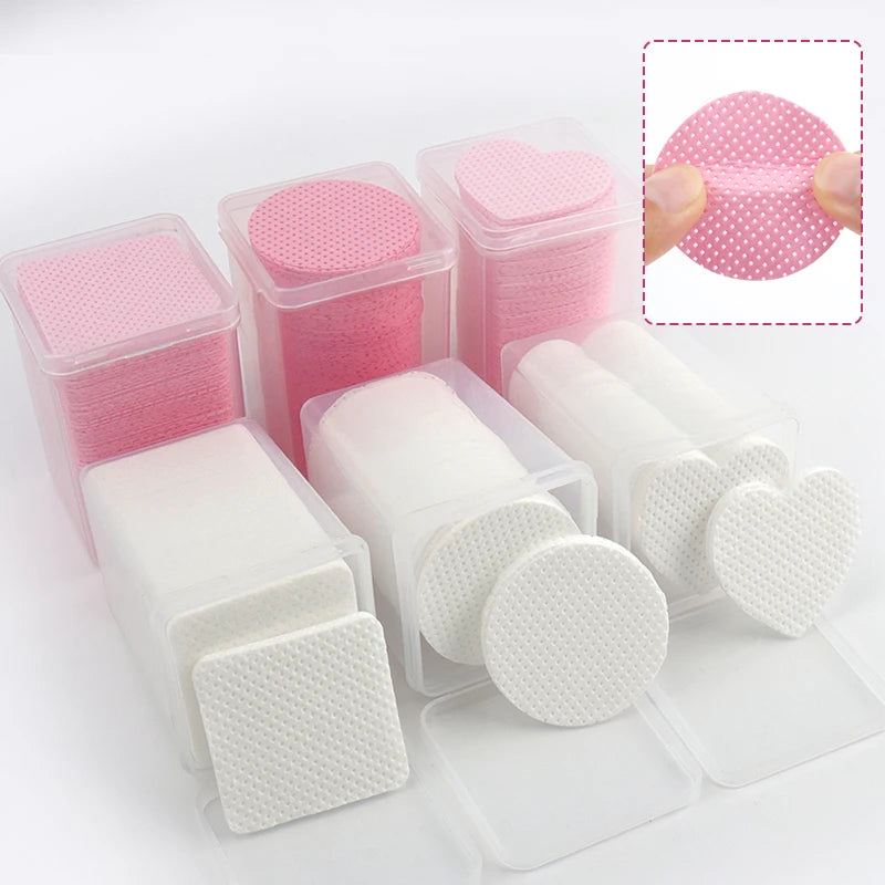 200PCS/Box Disposable Remover Cotton Pad Wipes Nail Polish Eyelashes Glue Cleaner Lint-Free Paper Pad Cleaning Manicure Supplies
