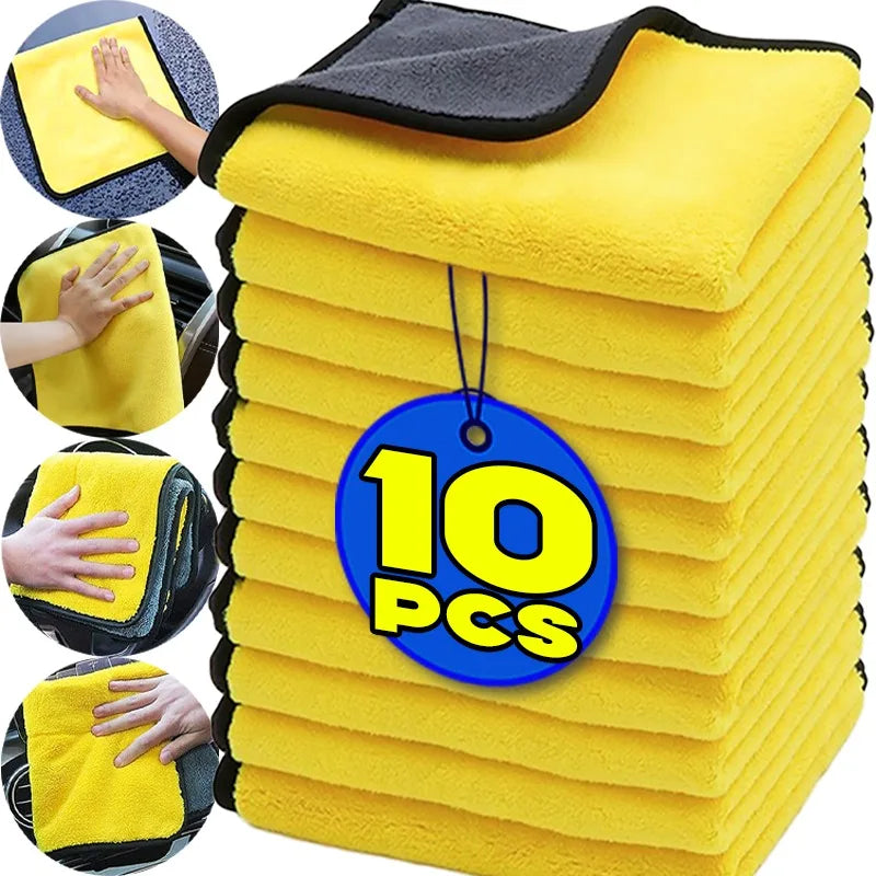 Microfiber Towel Cleaning Cloths Hemming Auto Care Wash Detailing Cloth Super Absorbent Washing Drying Towels Cleaner Tools
