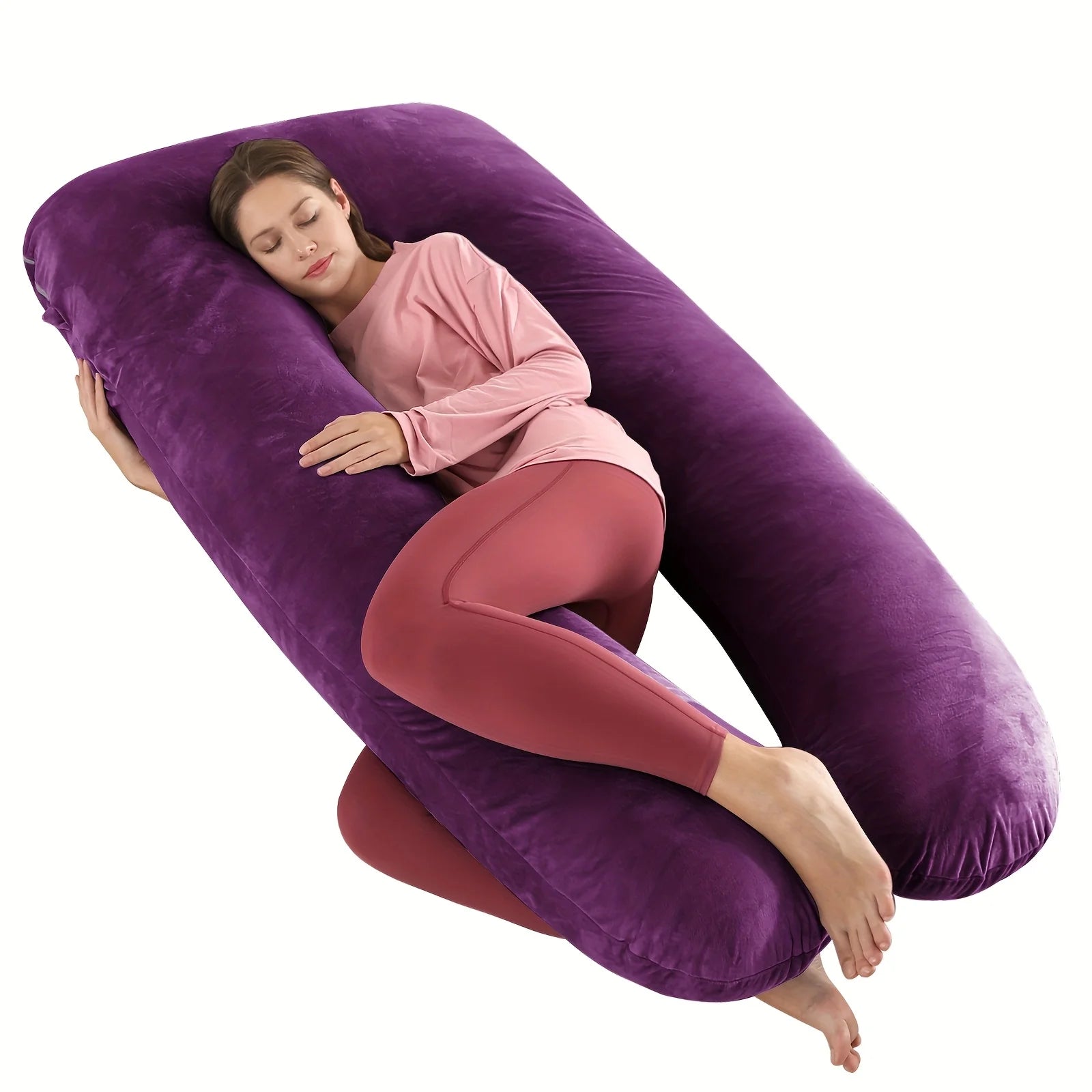 New U-Shaped Extra Large Pregnancy & Adult Luxury Full-Body Maternity Sleep Pillow, Ideal for Side Sleepers