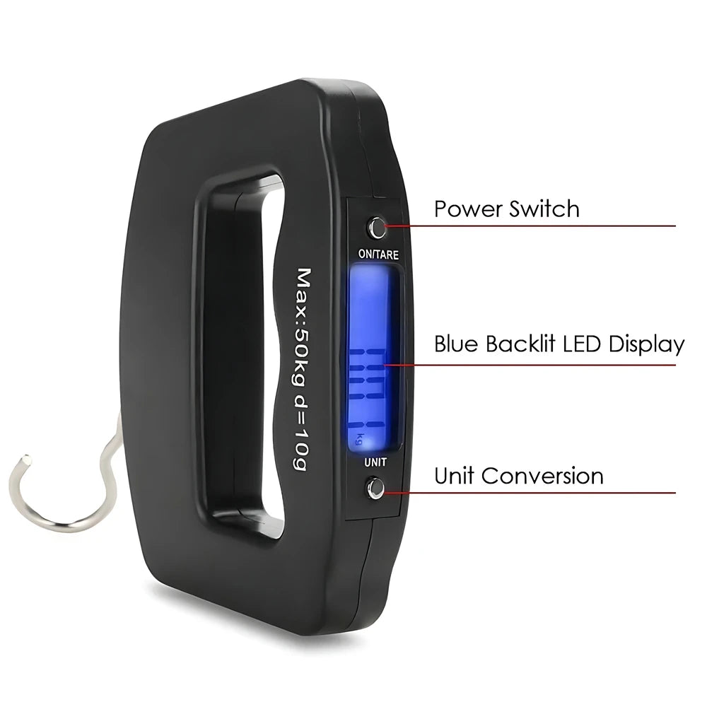50kg/10g Digital Luggage Scale Electronic Portable Suitcase Travel Weighs with Backlight Electronic Travel Hanging Scales