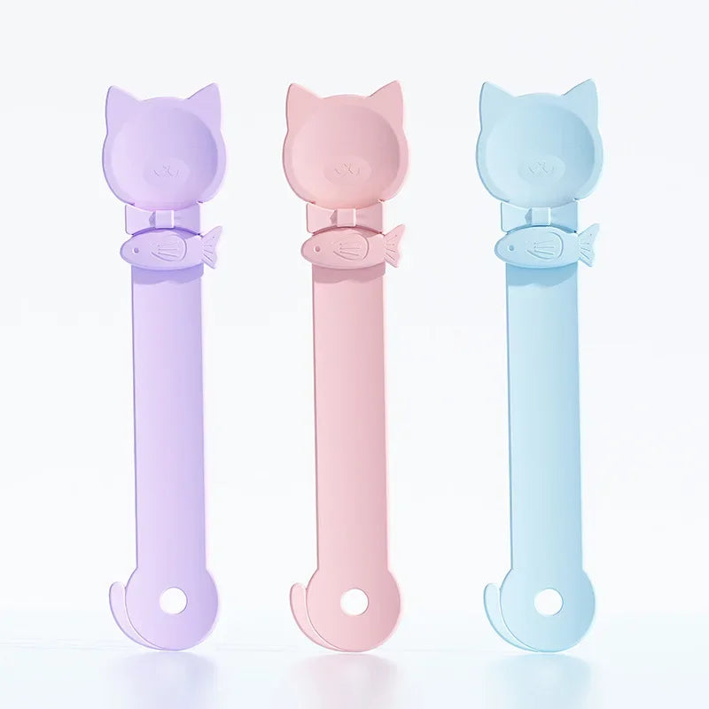 Cat Strip Feeder Spoon Long Handle Lickable Wet Food Feeder for Cats Pet Meat Mud Food Squeeze Dispense Spoon Pet Supplies
