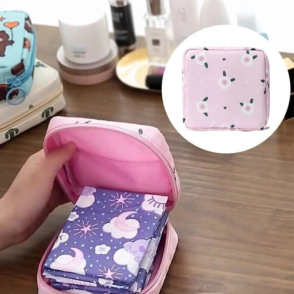 Napkin Credit Card Holder Makeup Organizer Headphone Case Sanitary Mat Bag Sanitary Bag Change Purse Tamper-Proof Storage Bag