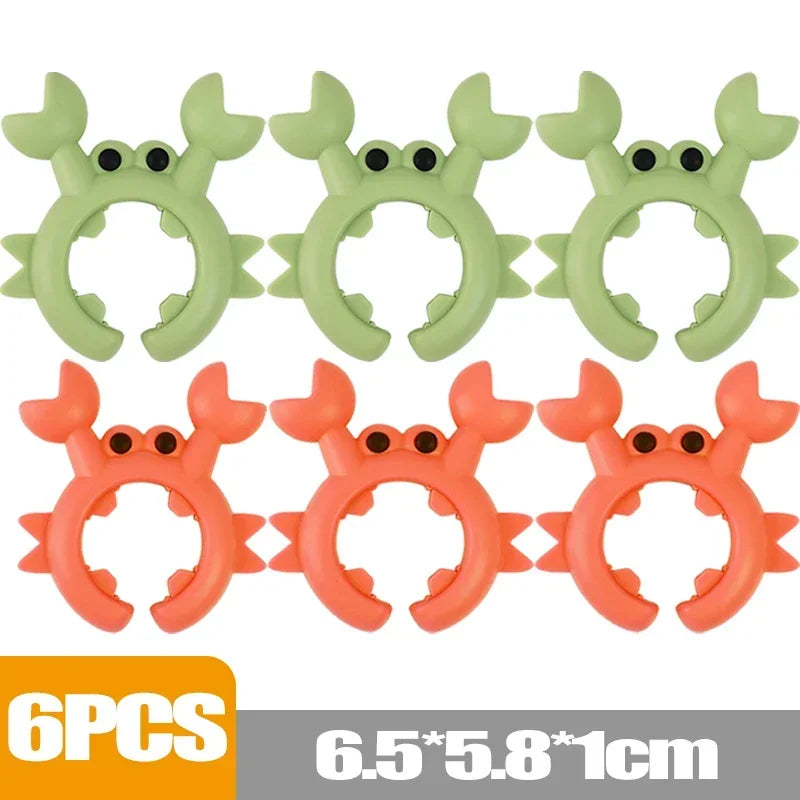 6/1PCS Small Crab Spatula Holder Anti Scalding Overflow Silicone Pot Clip Spoon Holder Clip Universal Shovel Rack Kitchen Gadget