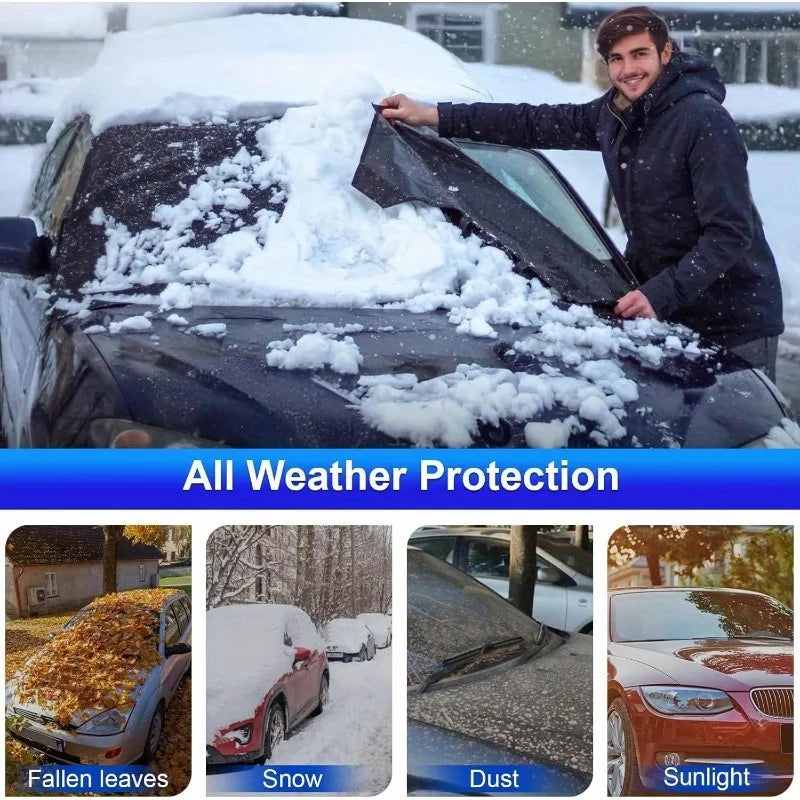 4 Seasons - Car Magnetic Snow Shield Winter Front Windshield Cover Anti-frost Sun Protection Half Car Cover Insulated sunshade