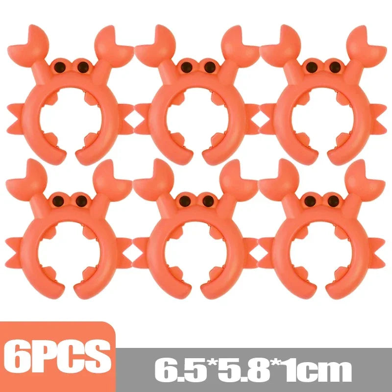 6/1PCS Small Crab Spatula Holder Anti Scalding Overflow Silicone Pot Clip Spoon Holder Clip Universal Shovel Rack Kitchen Gadget