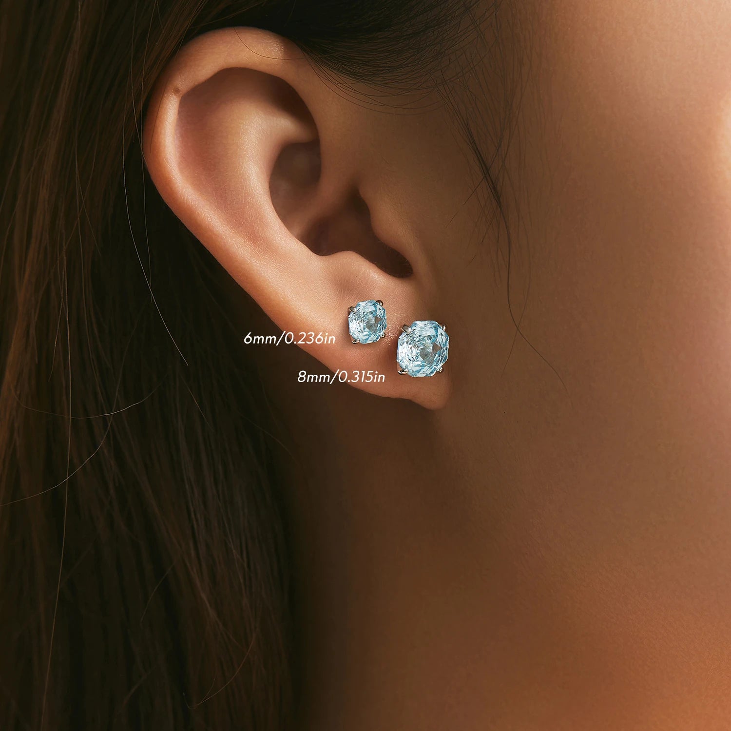 MODIAN 925 Sterling Silver Polygon Multi-Color Rose Cut Cubic Zirconia Luxury Stud Earrings For Women Party Fine Jewelry