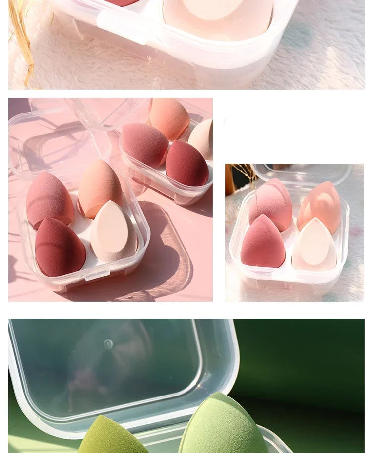 4pcs Makeup Sponge Cosmetic Puff Dry and Wet Combined Cosmetic Egg Women Foundation Powder Puff Bevel Cut Makeup Sponges