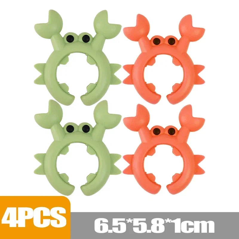 6/1PCS Small Crab Spatula Holder Anti Scalding Overflow Silicone Pot Clip Spoon Holder Clip Universal Shovel Rack Kitchen Gadget