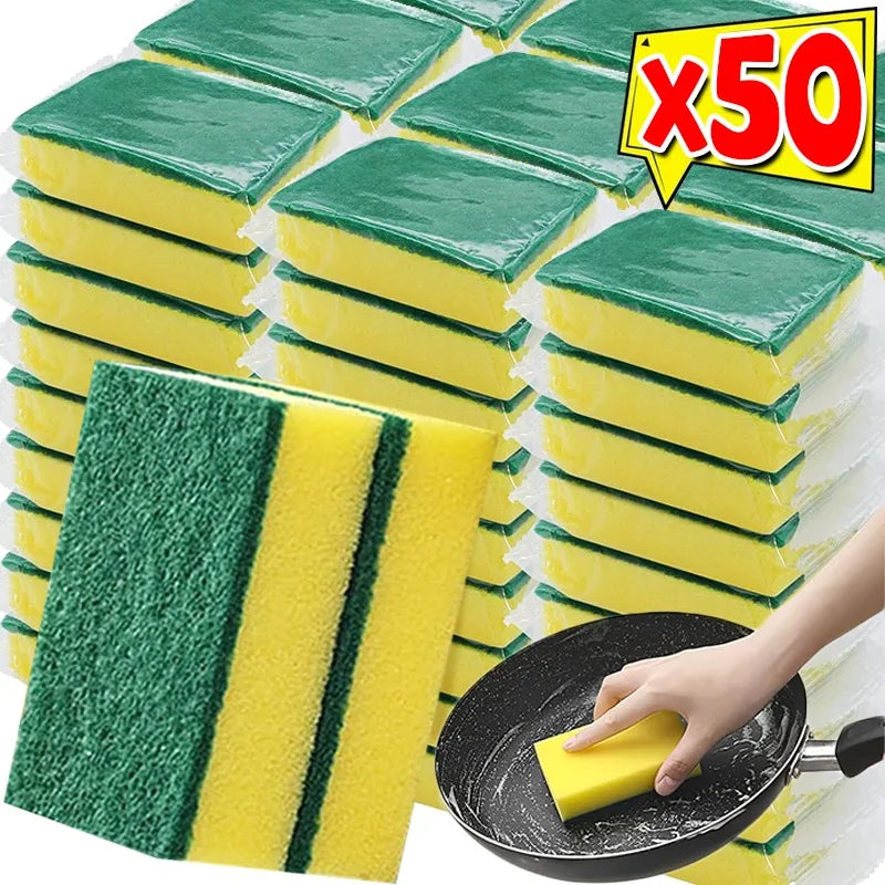 Magic Cleaning Sponges Double-sided Kitchen Sponge Wipes Reusable Pan Pot Dishwashing Scouring Pads Brush Clean Tools