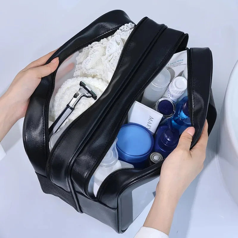 Dry Wet Separation Double Transparent Makeup Bag Portable Cosmetic Organizer Travel Swimming Toiletry Pouch