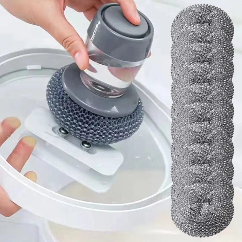 Creative Dish Cleaning Brush Liquid-added Ball Press Type Pot Brush Scrubber Liquid Filling Detergent
