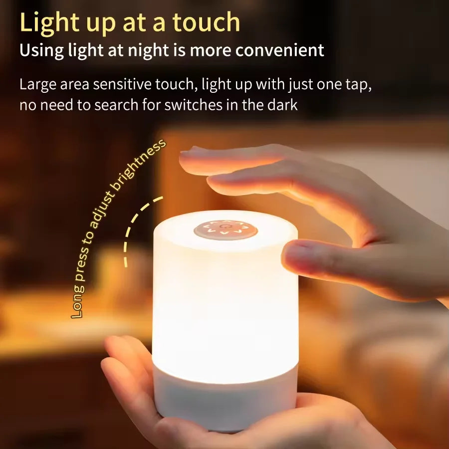 USB Touch Night Lamp LED Lamp Remote Control Switch Rechargeable Three Colors Lights Bedroom Portable Table Bedside Night Lamp