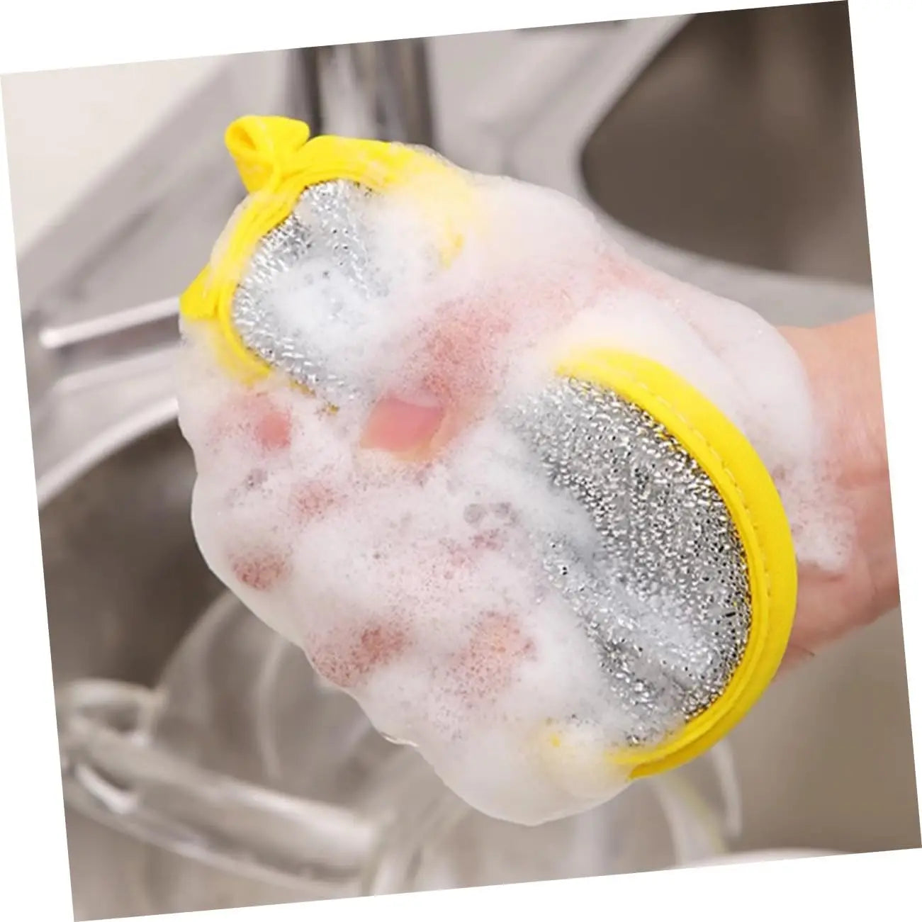 Double Side Dish Wash Sponges Dishwashing Sponge Dish Washing Brush Pan Pot Household Cleaning Cloths Reusable Kitchen Tools