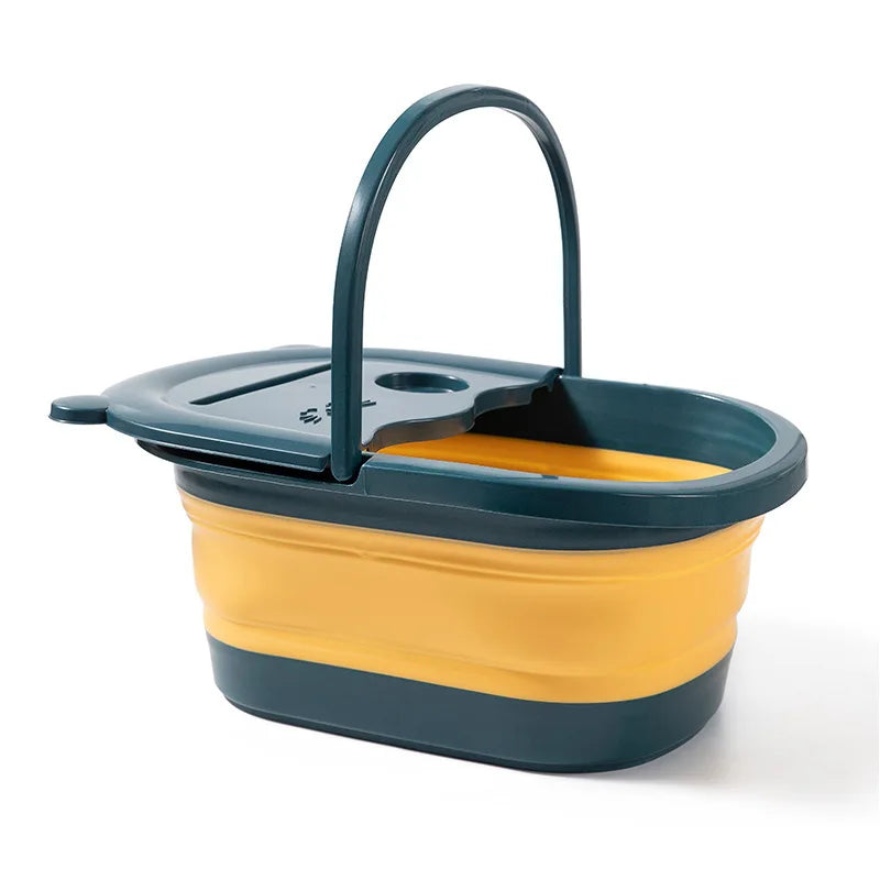 Foldable Foot Bath Tub with Built-in Massager - Large Relaxation Pool for Soaking, No Electricity Needed, For Home Bathroom