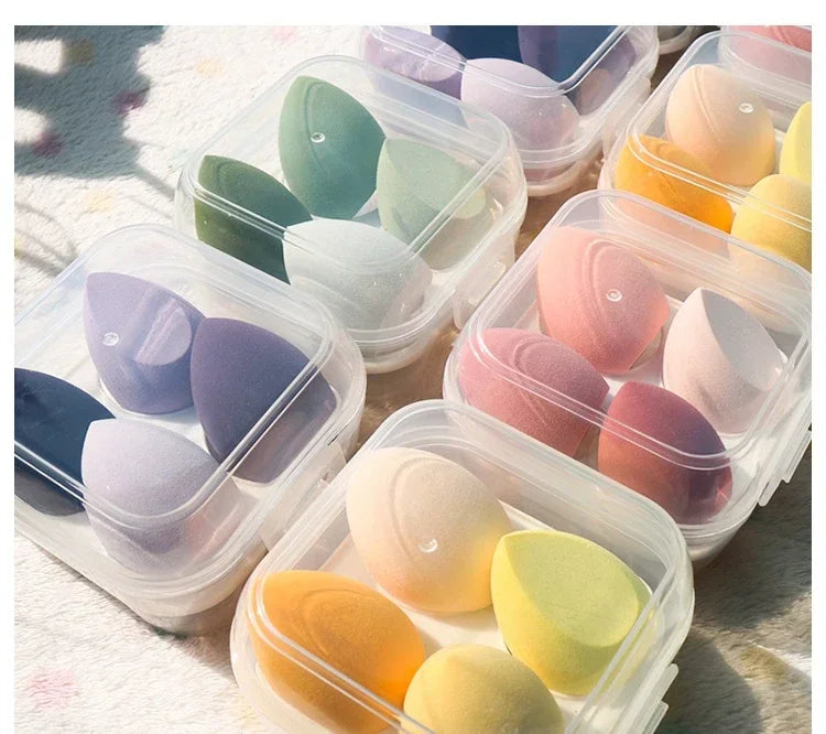 4pcs Makeup Sponge Cosmetic Puff Dry and Wet Combined Cosmetic Egg Women Foundation Powder Puff Bevel Cut Makeup Sponges