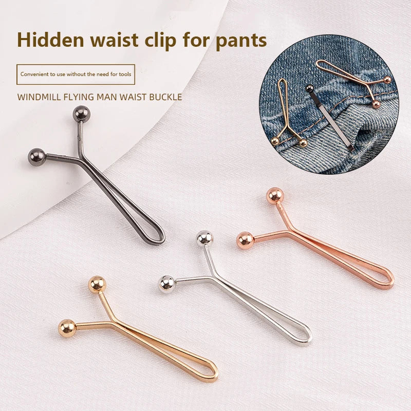 4pcs invisible waist tightening metal clip, adjustable button clip, suitable for jeans and clothes, fashion accessories