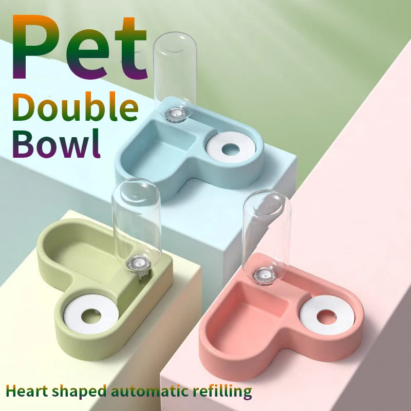 Automatic Drinking Water Pet Bowl with Love - Moisture-Proof Cat Bowl and Dog Basin Dual-Purpose - Multi-Functional Drinking