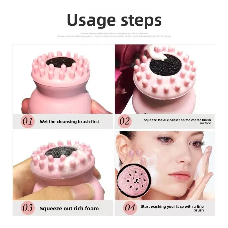 Exfoliator Tool Silicone Face Cleansing Brush Facial Deep Pore Skin Care Scrub Cleanser Tool New Mini Beauty Soft Deep Cleaning
