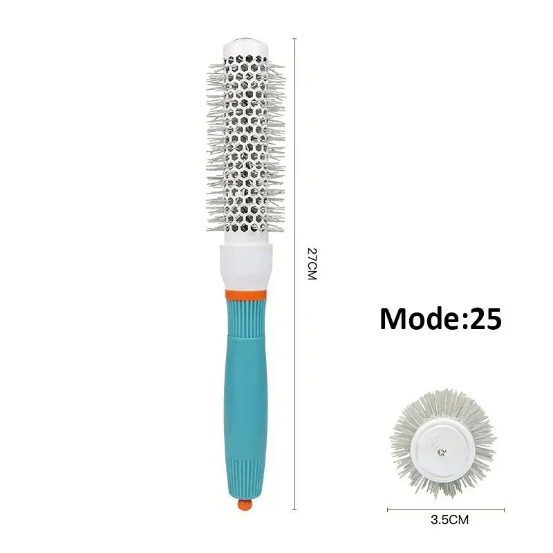 Professional Salon Hair Styling Brush Round Barrel Curly Hair Comb Hairdressing Comb Wet and Dry Dual Use Hairbrush Roller Tools