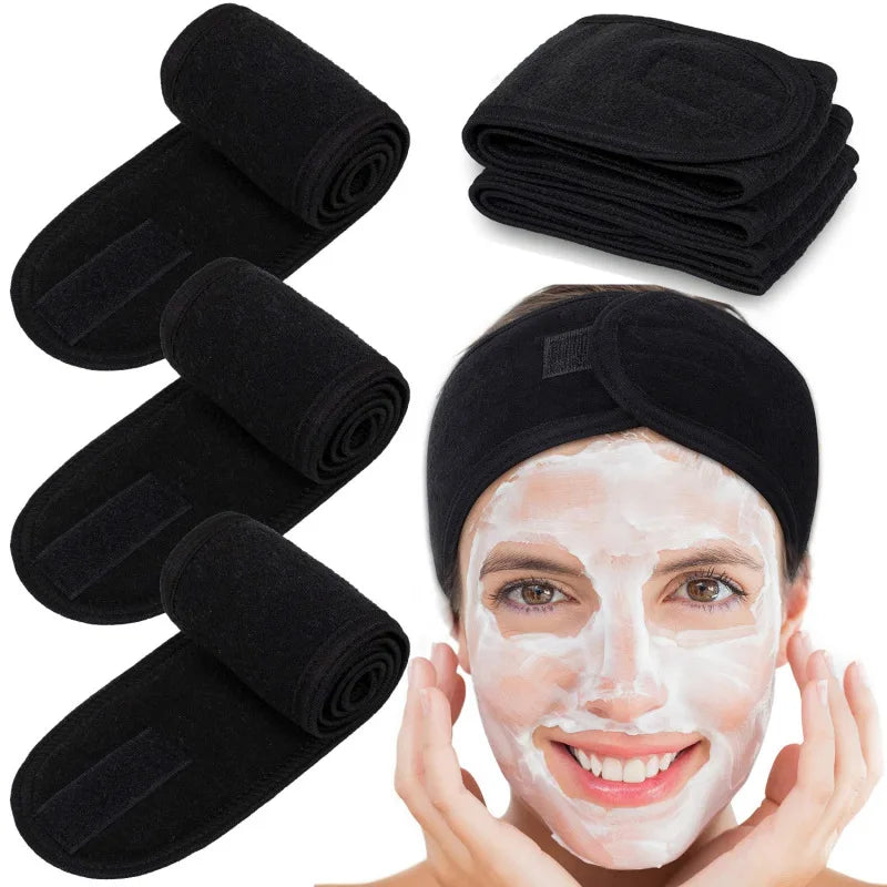 New Women Adjustable Velcro Strap Wash Face Headband Soft Toweling Broken Hair Tools Accessories SPA Facial Headbands Headwear