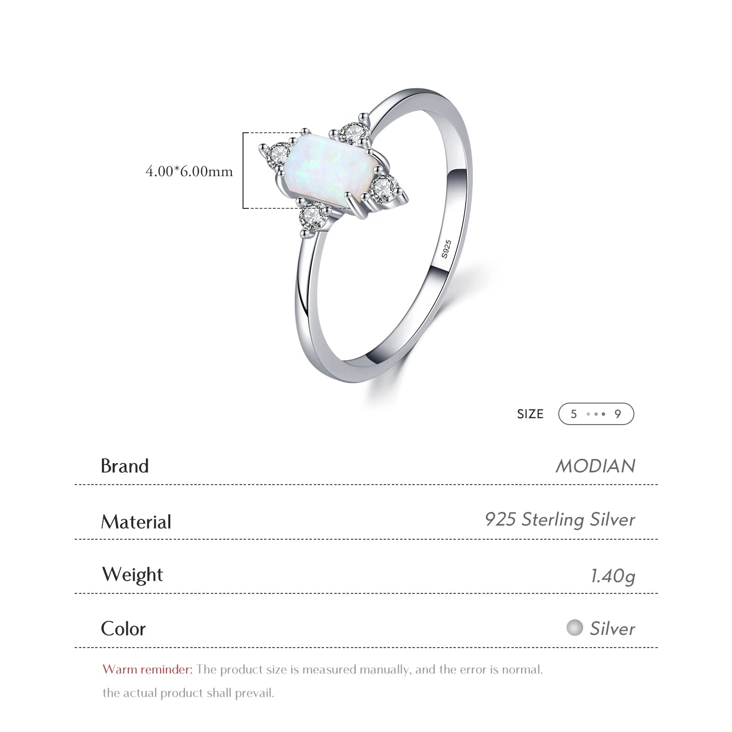 Modian Real 925 Sterling Silver Rings For Women Shining Crown Opal Finger Ring Classic Luxury Wedding Statement Jewelry Anel