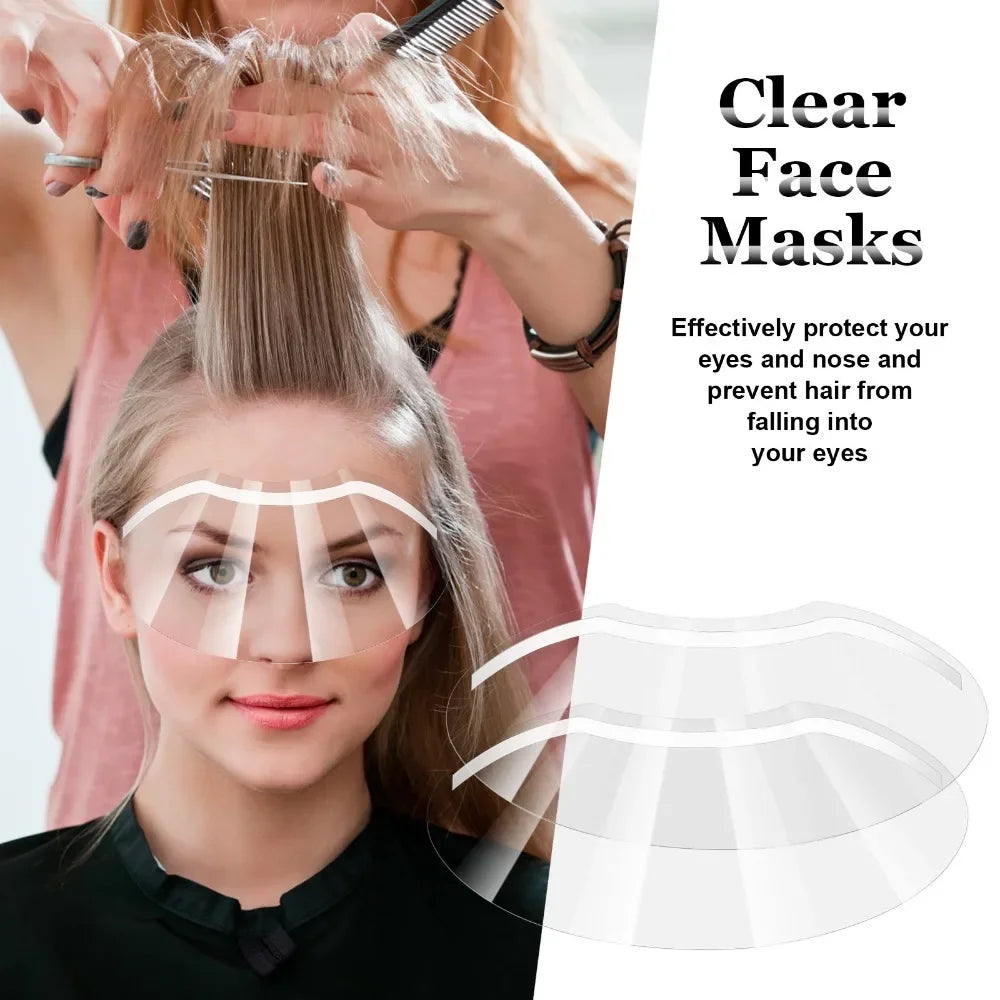 50Pcs Makeup Shower Face Visors Disposable Plastic Shower Visor Clear Face Cover Hairspray Salon Eyelash Extensions Styling Tool