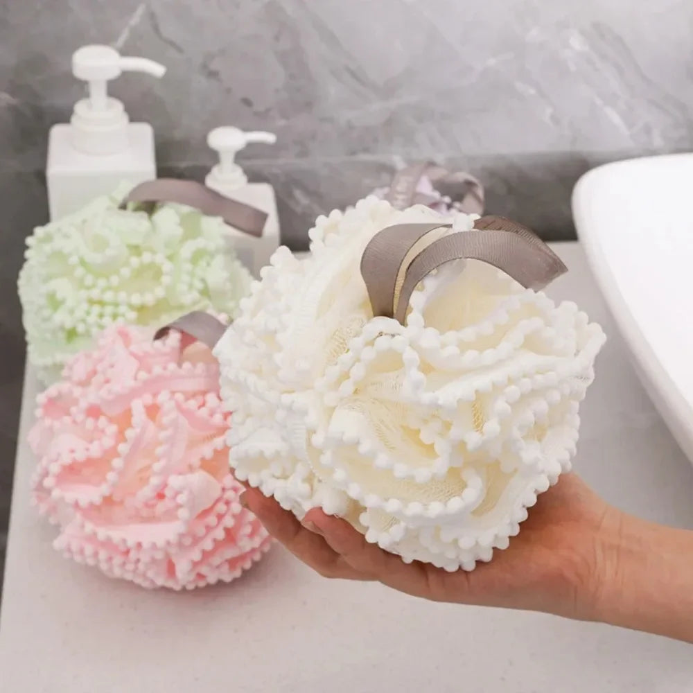 Bath Ball Loofah Sponge Pouf Puff Mesh Shower Soft Quick-Dry Exfoliating Foaming Deep Clean Body Scrubber Bathing Accessories