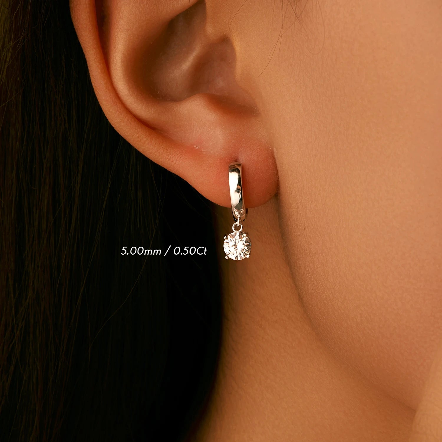 MODIAN D Color Moissanite Hoop Earrings Lab Created Diamond For Women 925 Sterling Silver Wedding Fine Jewelry Gift