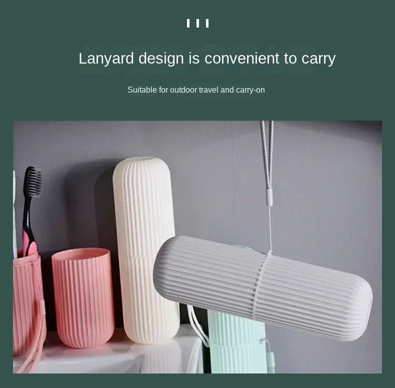 Travel Portable Toothbrush Cup Bathroom Toothpaste Holder Storage Case Box Organizer Travel Toiletries Household Storage Cup