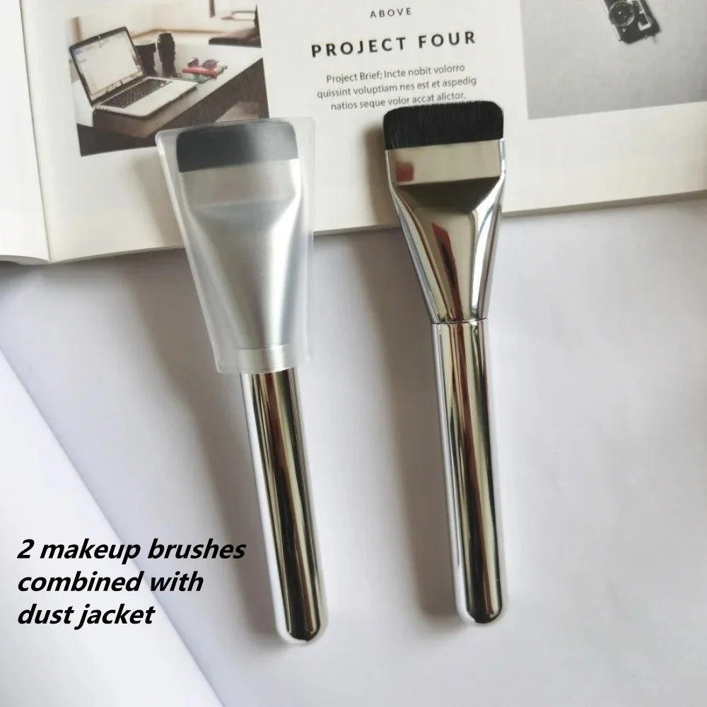 1/2Pc Multi-Use Foundation Ultra-Fine, Hypoallergenic Nylon Bristle Oval Foundation Brush - Perfect for Face Contouring