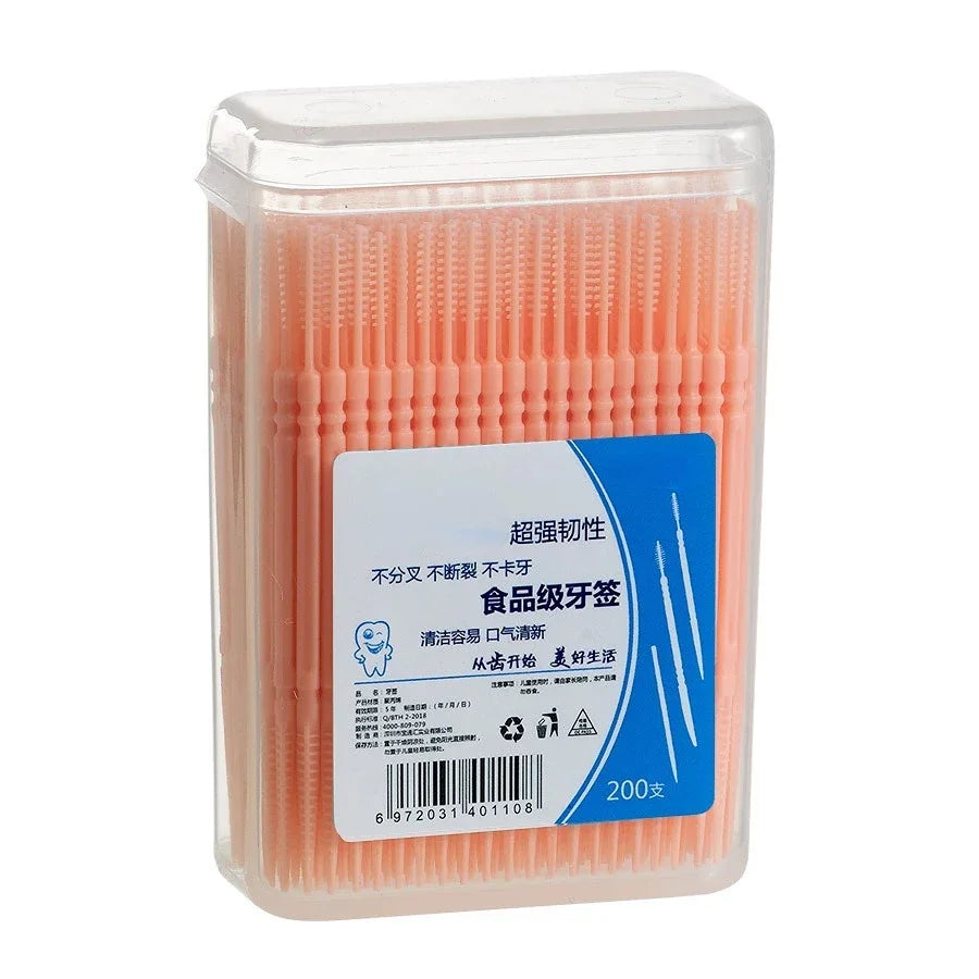 Portable ultra-fine toothpicks, disposable family box, double-head high-end personalized creative fruit sticks